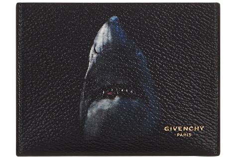 Givenchy Shark Bifold Card Holder Black in Coated Canvas 